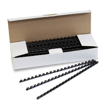 21 RING PLASTIC BINDING COMBS - 10MM BLACK