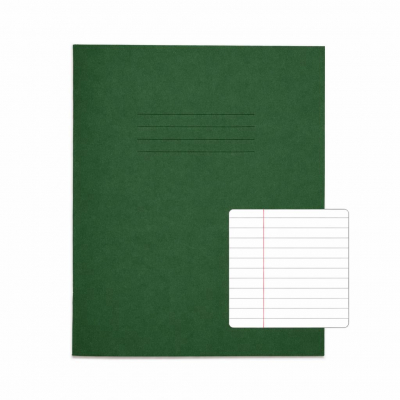Exercise Books 8" x 6.5" 48 pages 8mm F&M Dark Green