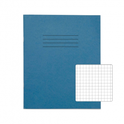 Exercise Books 8Inch x 6.5Inch 48 pages 7mm sq Light Blue
