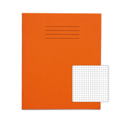 Exercise Books 8x6.5Inch, 80 Page, 5mm Square Orange pk100