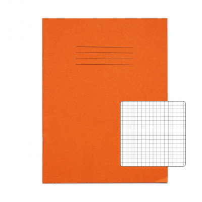Exercise Books 9Inch x 7Inch 48 pages 5mm sq Orange