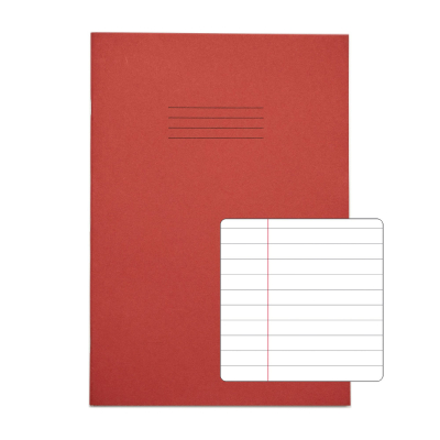Exercise Books A4 48 pages 8mm F&M Red Pk 100