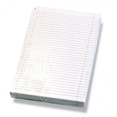 EXAM A4 PAPER 8MM FEINT & 2 MARGINS 1 HOLE PUNCHED
